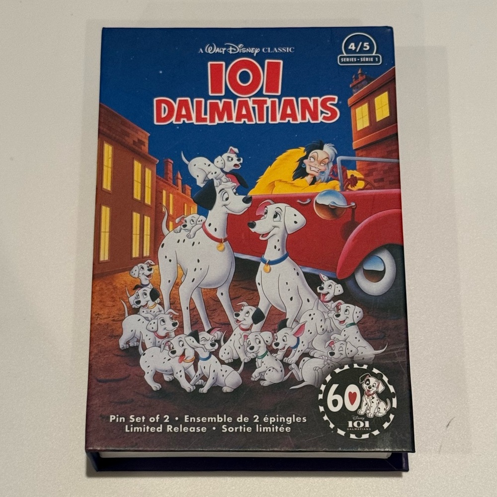 NEW DISNEY 101 DALMATIANS VHS PIN SET LIMITED RELEASE